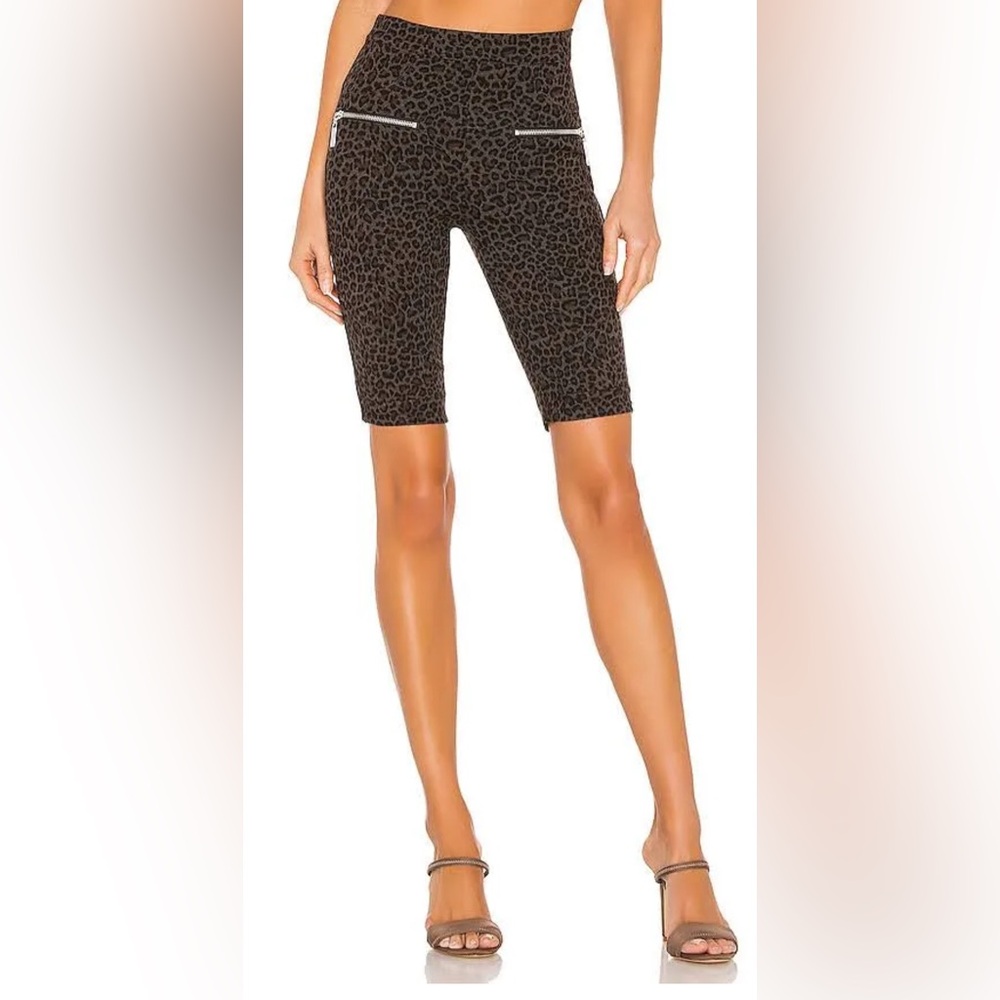 Blanknyc Ponte Zip Leopard Bermuda Style Bike Short